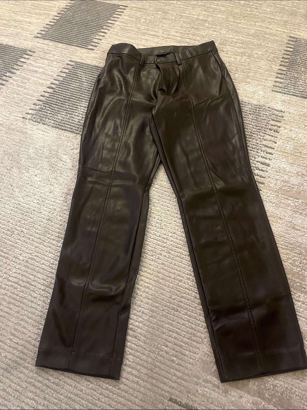 GAP Women's Dark Brown Faux Leather Ankle Pants